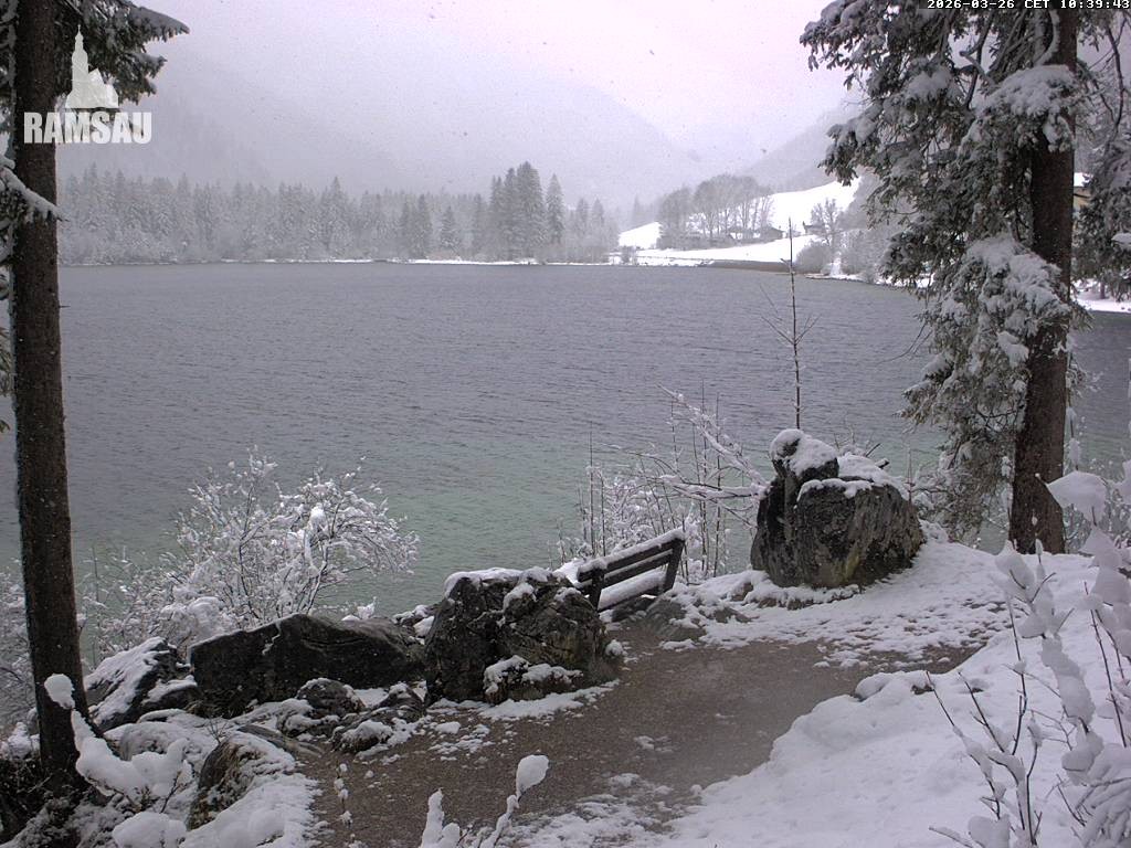 Archived image Webcam Luitpoldweg at lake Hintersee near Ramsau