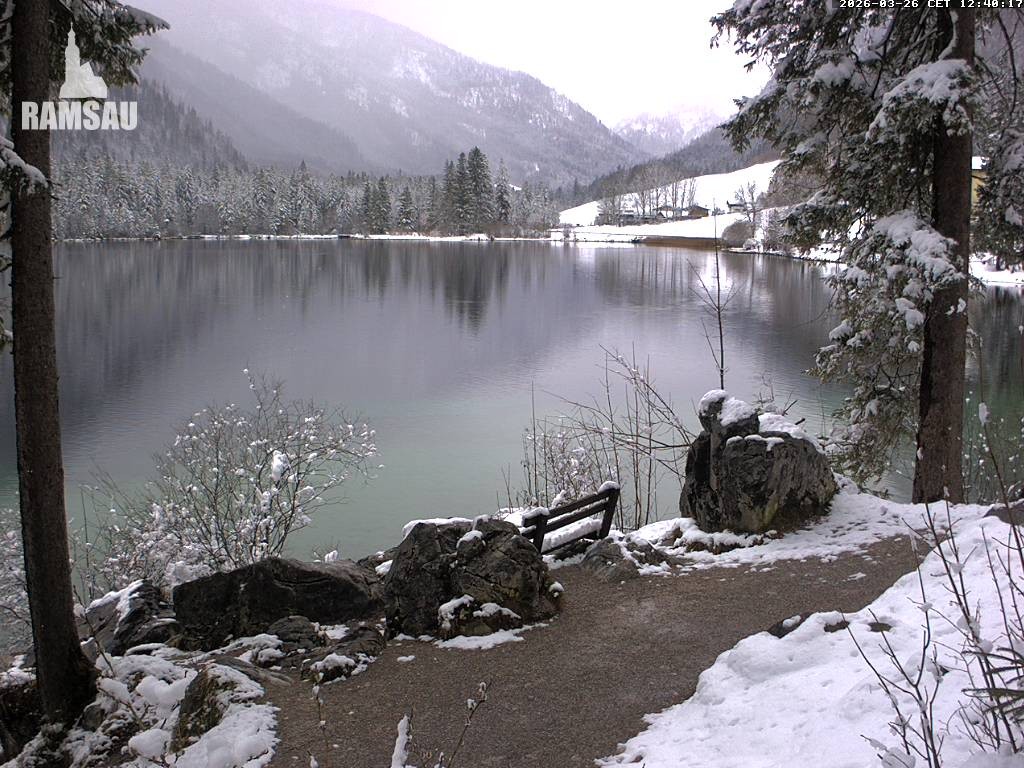 Archived image Webcam Luitpoldweg at lake Hintersee near Ramsau