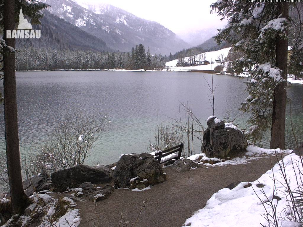 Archived image Webcam Luitpoldweg at lake Hintersee near Ramsau