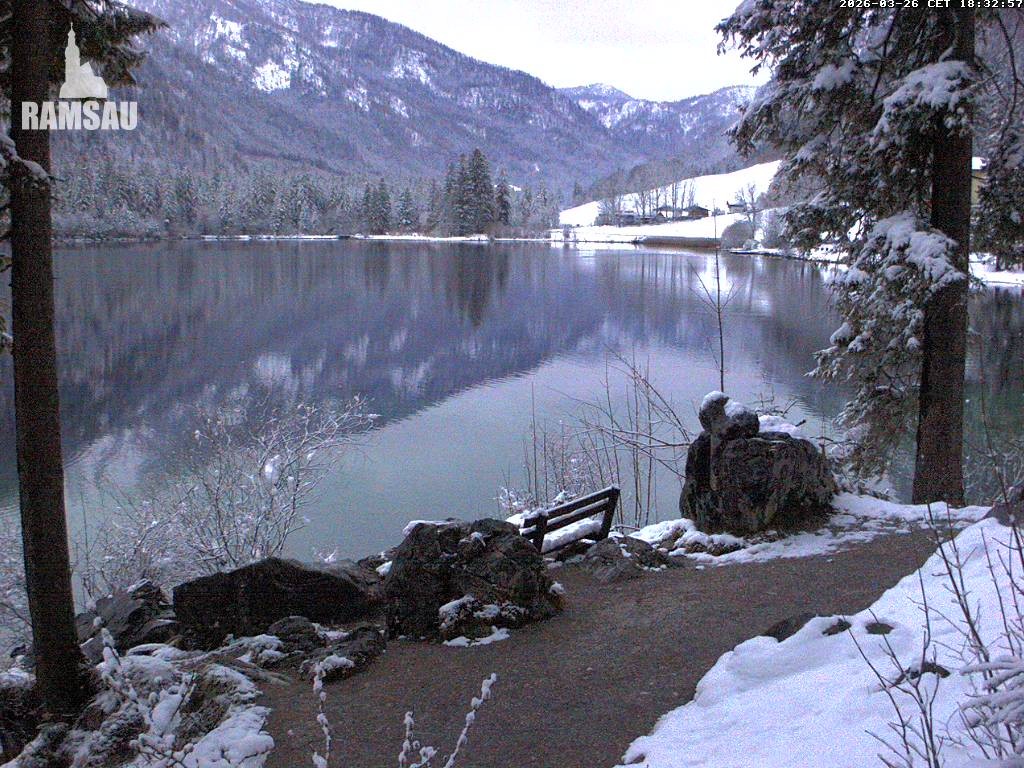 Archived image Webcam Luitpoldweg at lake Hintersee near Ramsau