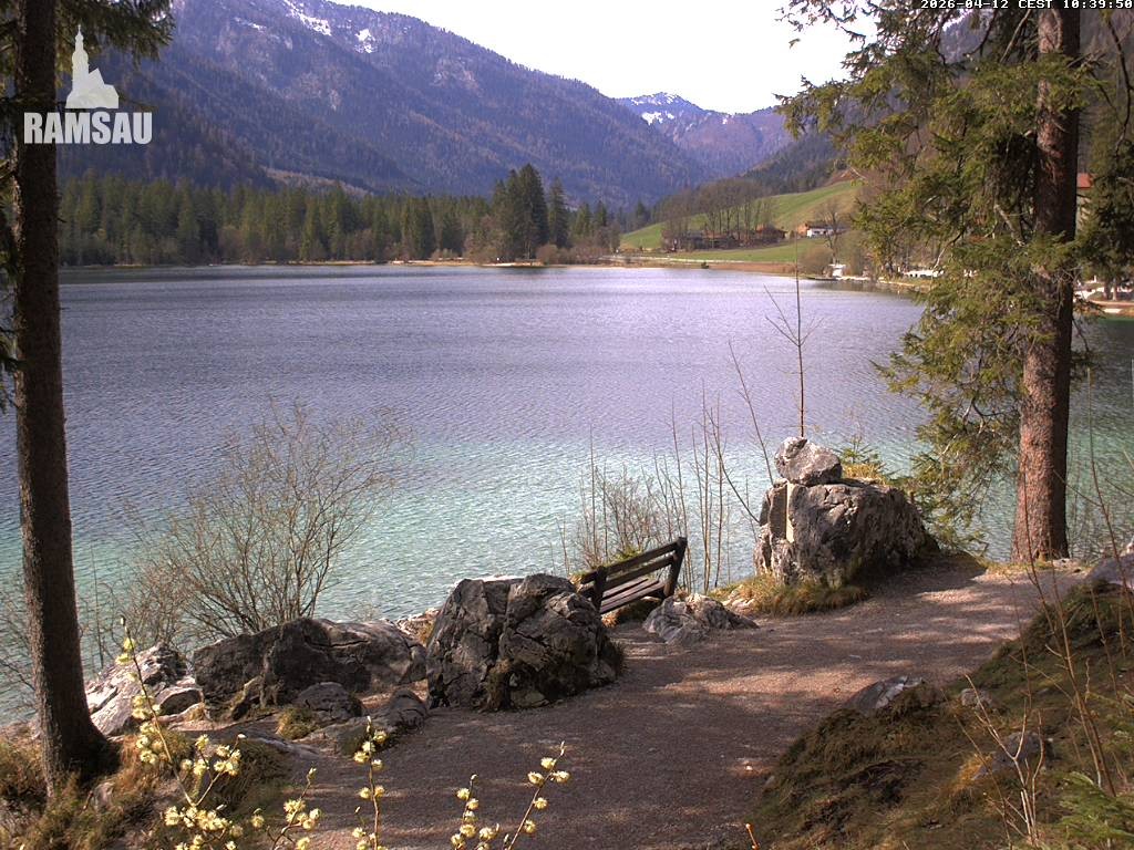 Archived image Webcam Luitpoldweg at lake Hintersee near Ramsau
