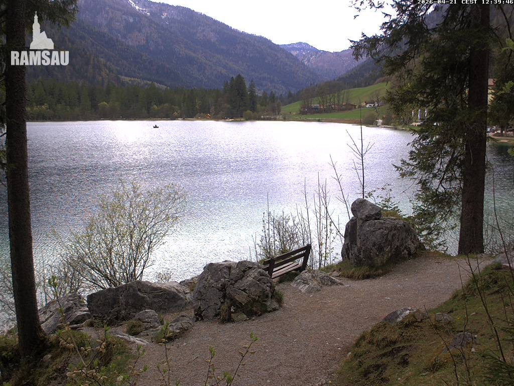 Archived image Webcam Luitpoldweg at lake Hintersee near Ramsau