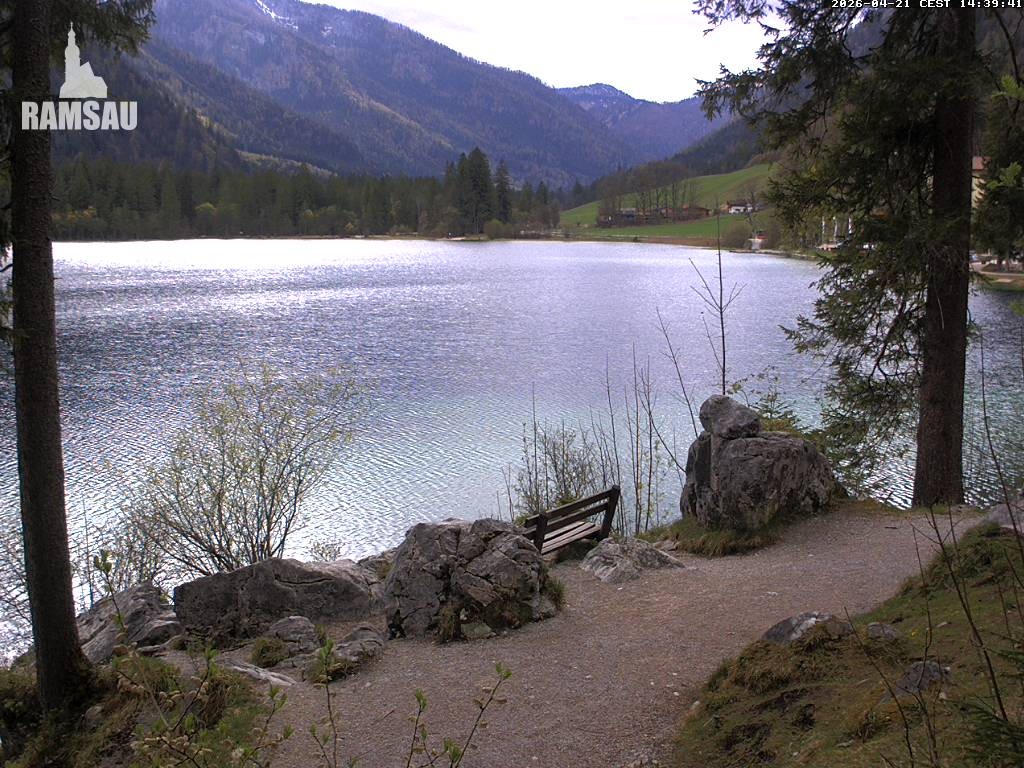 Archived image Webcam Luitpoldweg at lake Hintersee near Ramsau