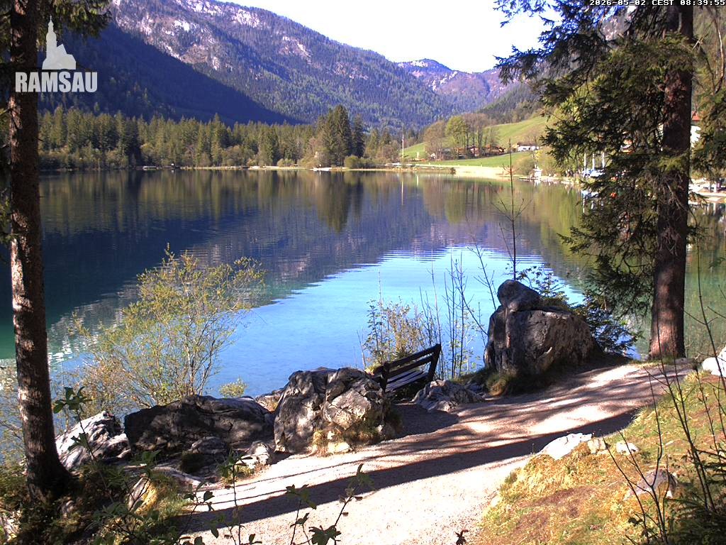 Archived image Webcam Luitpoldweg at lake Hintersee near Ramsau