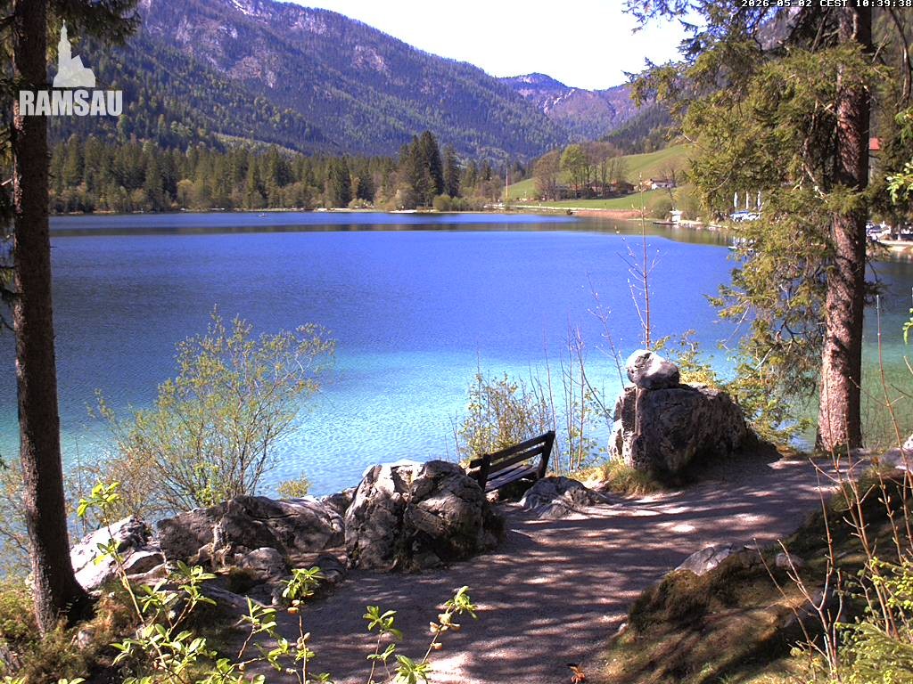 Archived image Webcam Luitpoldweg at lake Hintersee near Ramsau