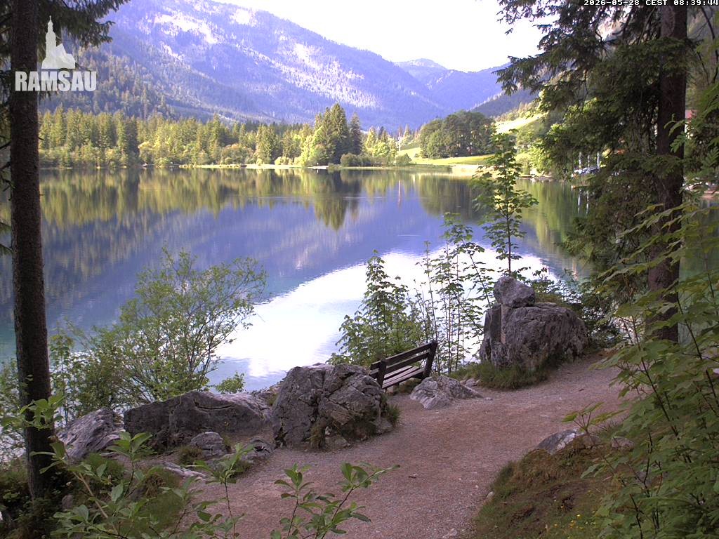 Archived image Webcam Luitpoldweg at lake Hintersee near Ramsau
