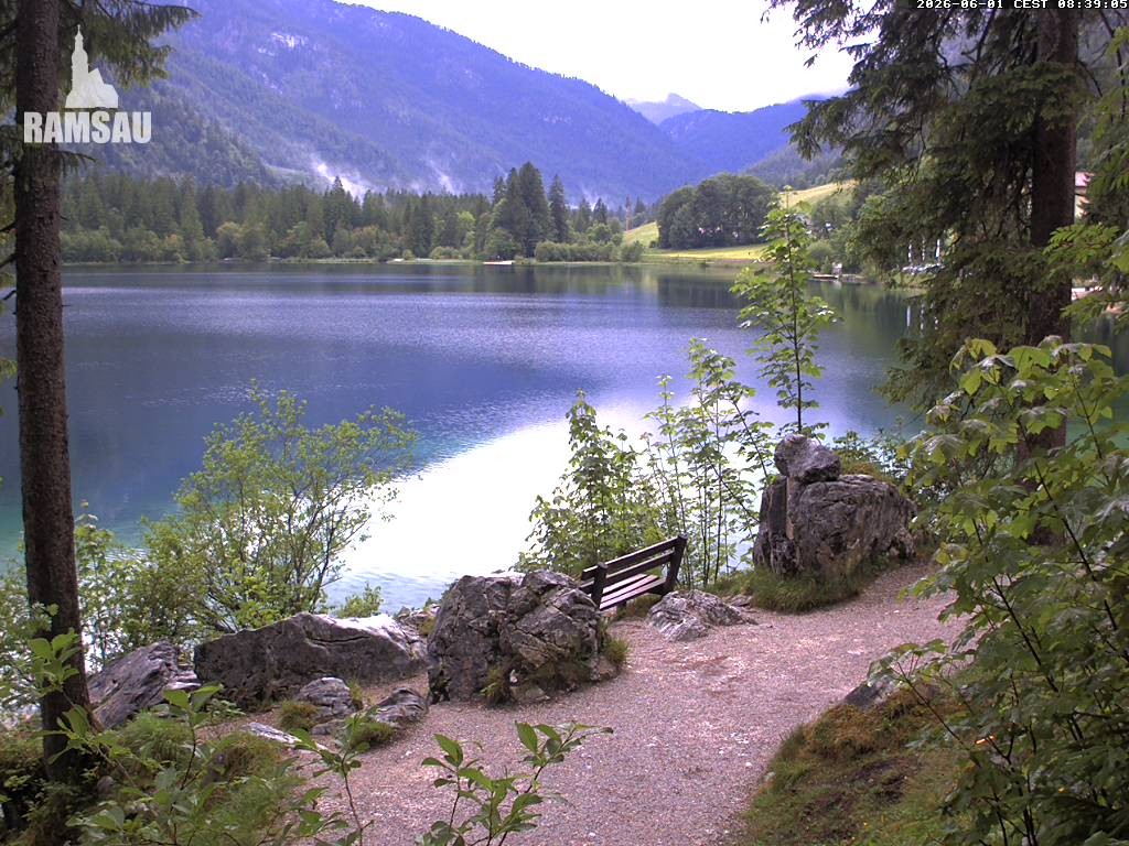 Archived image Webcam Luitpoldweg at lake Hintersee near Ramsau