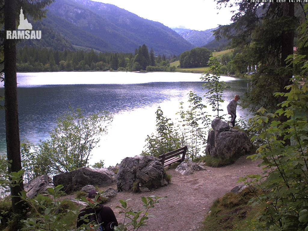 Archived image Webcam Luitpoldweg at lake Hintersee near Ramsau