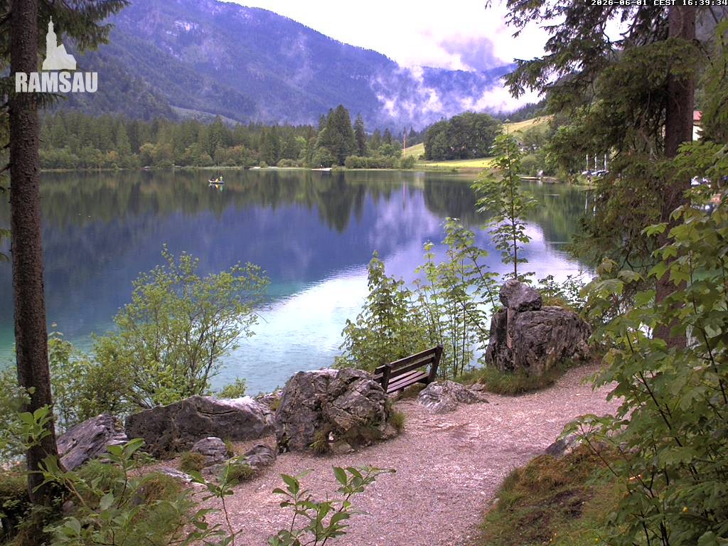 Archived image Webcam Luitpoldweg at lake Hintersee near Ramsau