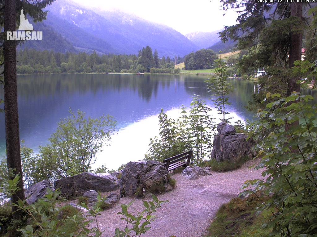 Archived image Webcam Luitpoldweg at lake Hintersee near Ramsau