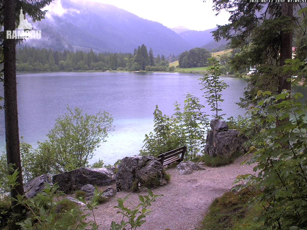 Archived image Webcam Luitpoldweg at lake Hintersee near Ramsau