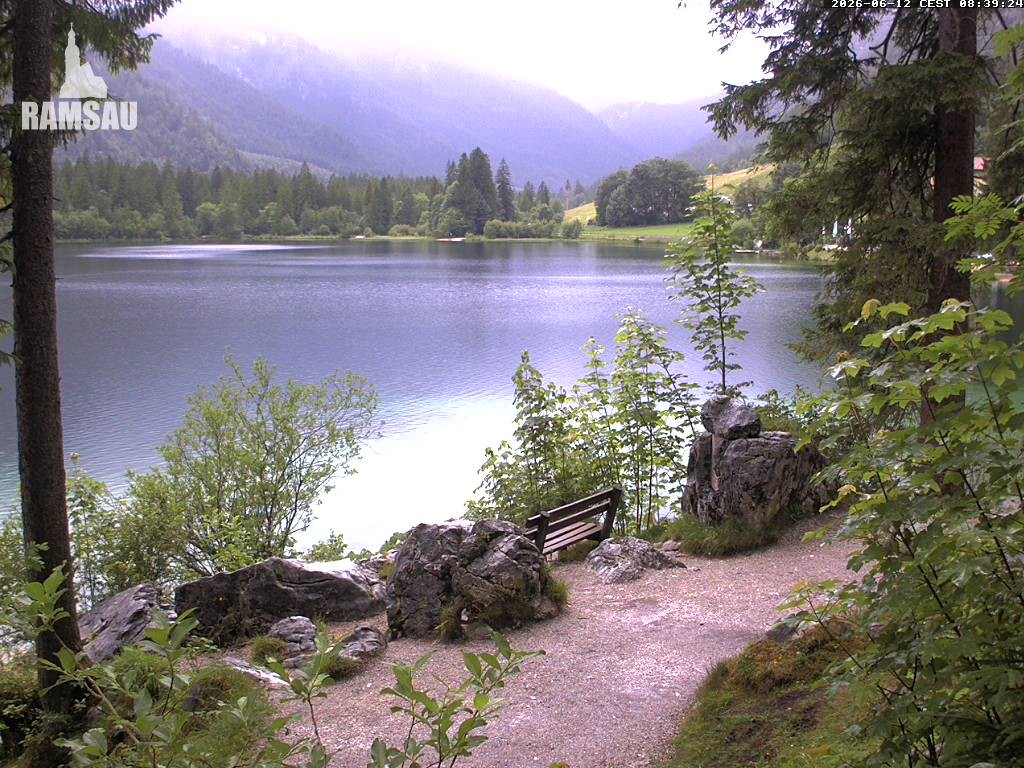 Archived image Webcam Luitpoldweg at lake Hintersee near Ramsau