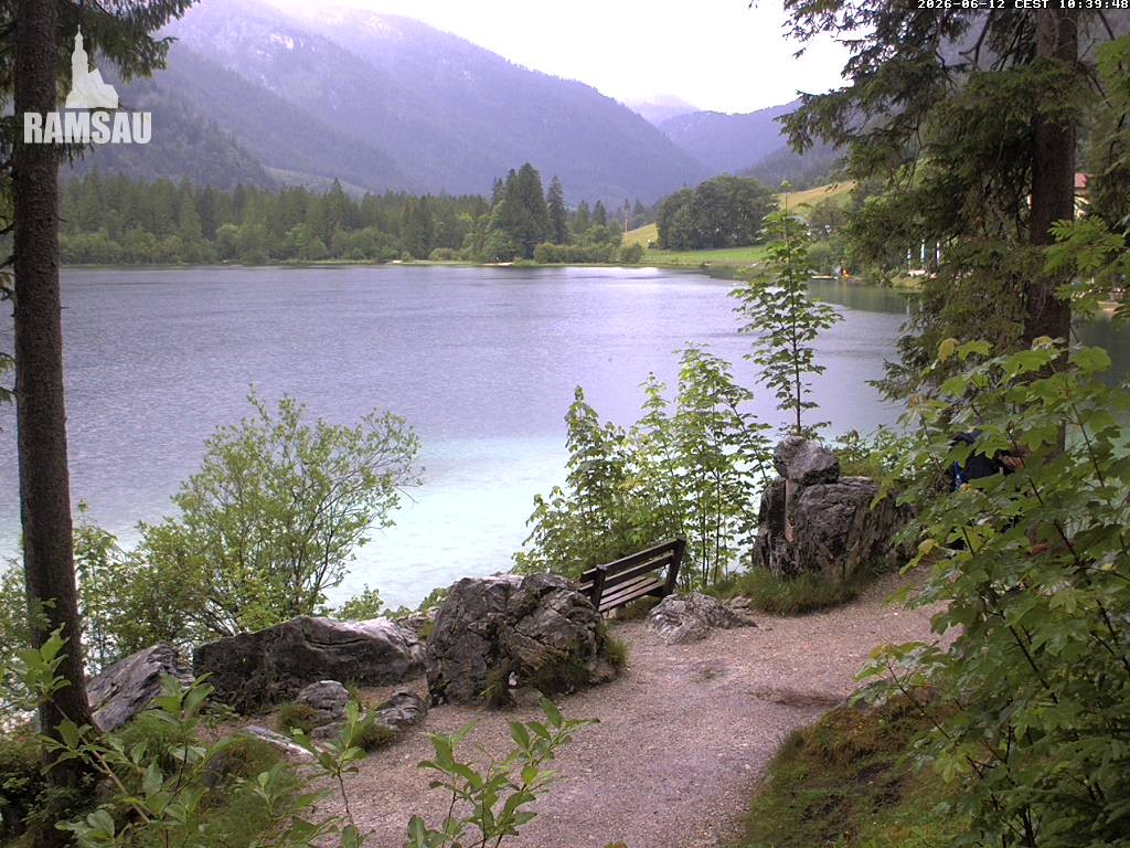 Archived image Webcam Luitpoldweg at lake Hintersee near Ramsau