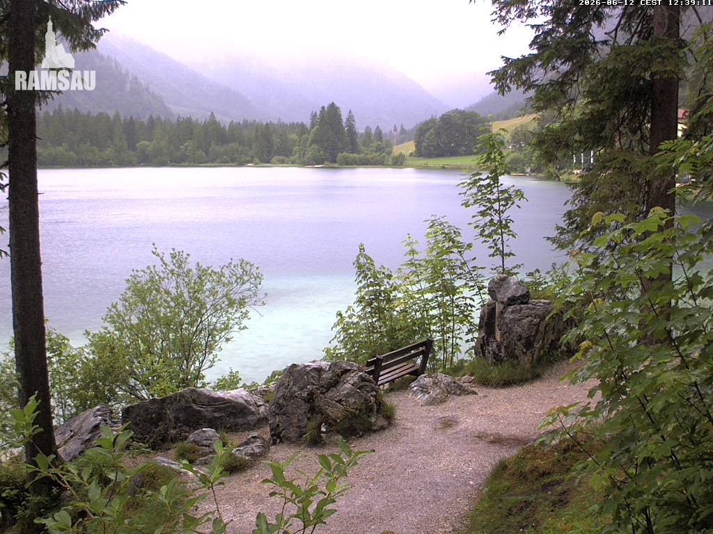 Archived image Webcam Luitpoldweg at lake Hintersee near Ramsau