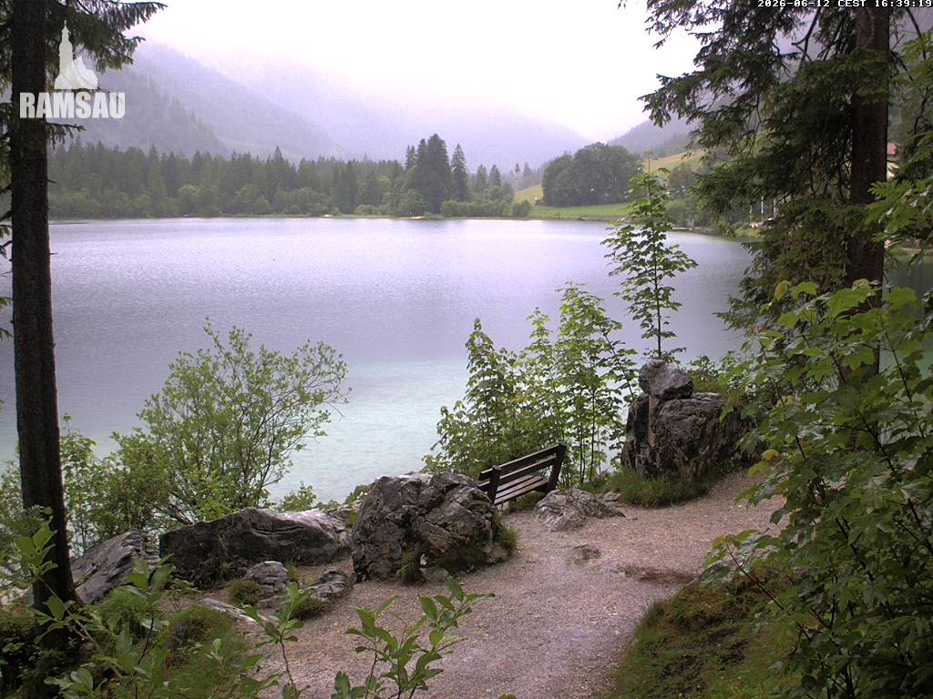 Archived image Webcam Luitpoldweg at lake Hintersee near Ramsau