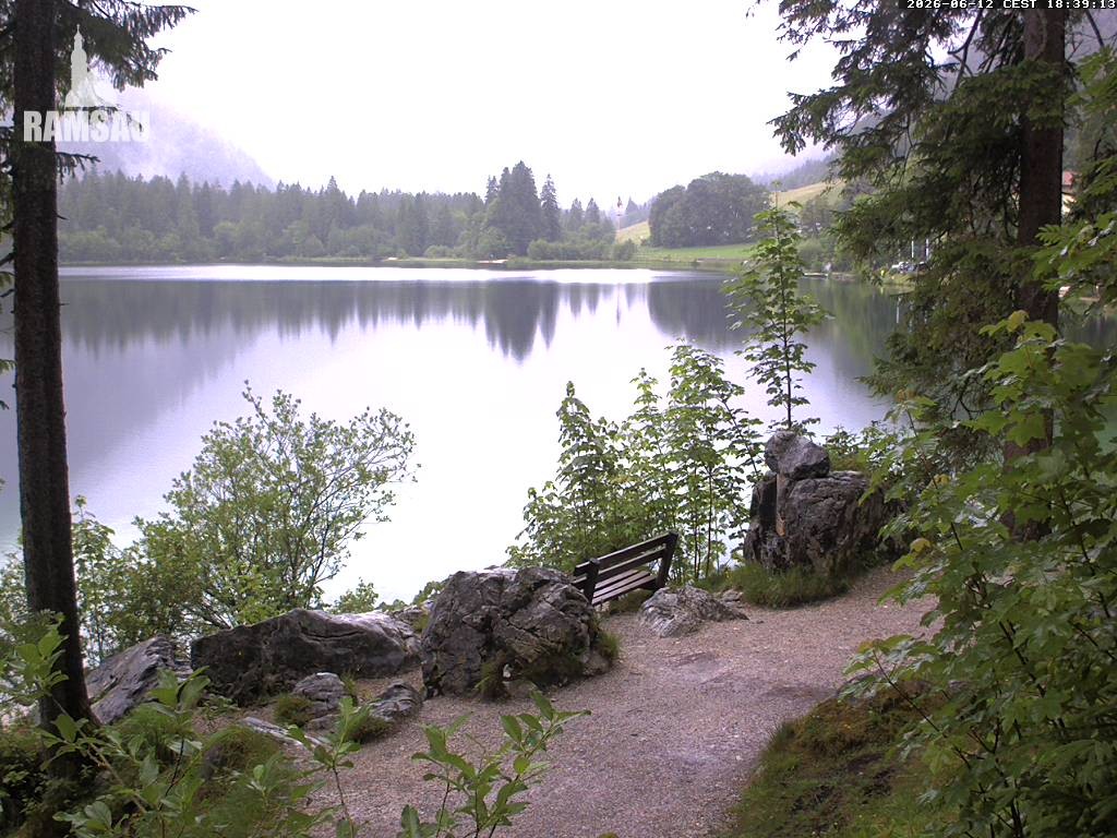 Archived image Webcam Luitpoldweg at lake Hintersee near Ramsau