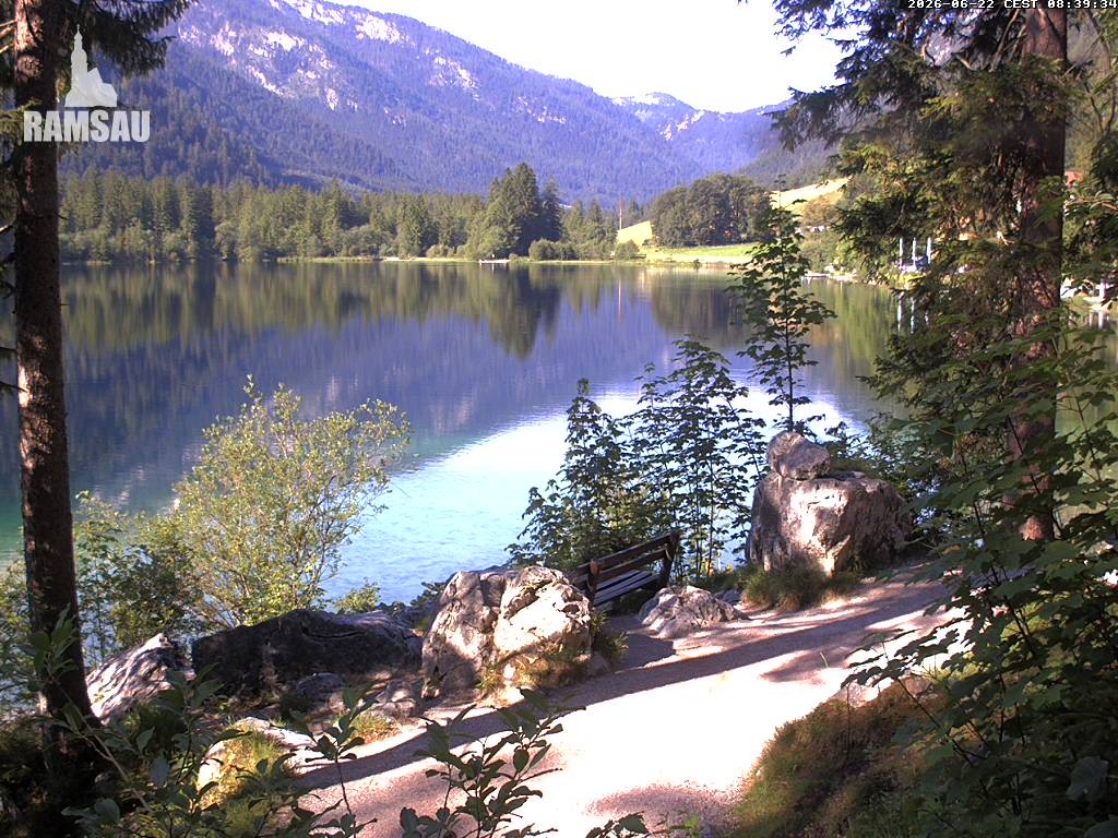 Archived image Webcam Luitpoldweg at lake Hintersee near Ramsau