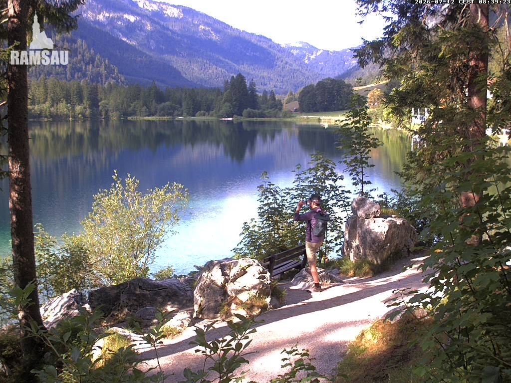 Archived image Webcam Luitpoldweg at lake Hintersee near Ramsau