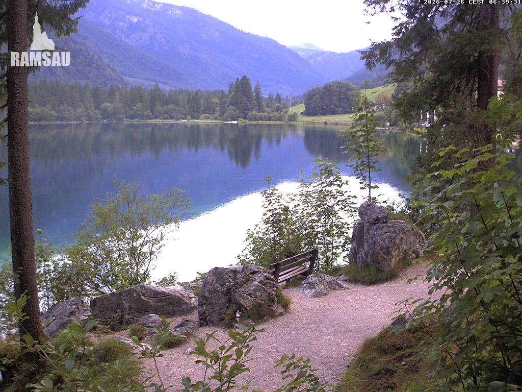 Archived image Webcam Luitpoldweg at lake Hintersee near Ramsau