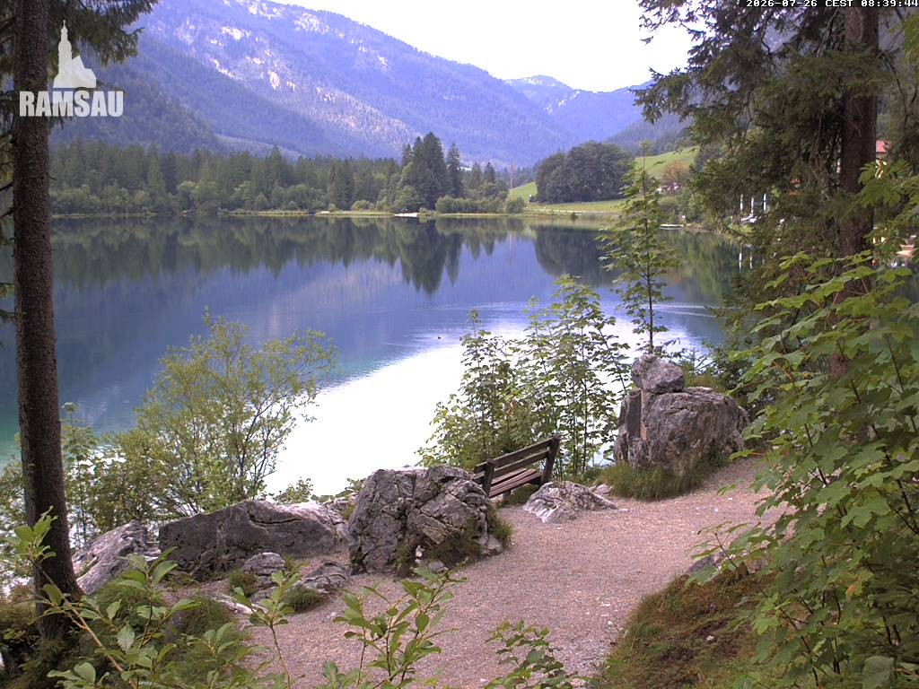 Archived image Webcam Luitpoldweg at lake Hintersee near Ramsau