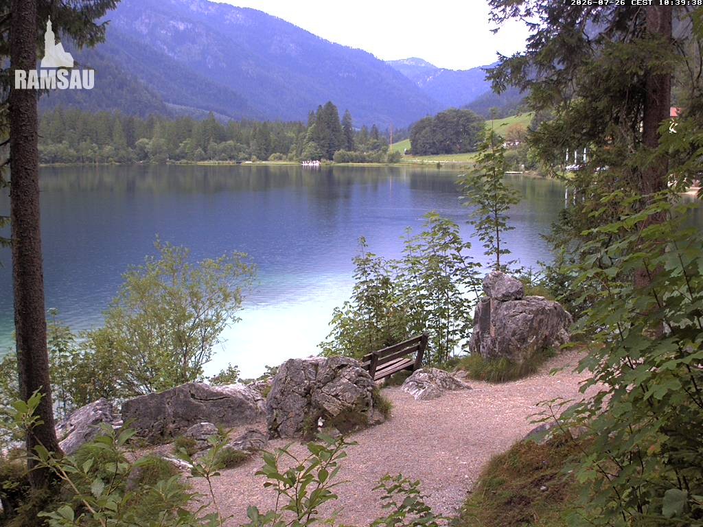Archived image Webcam Luitpoldweg at lake Hintersee near Ramsau