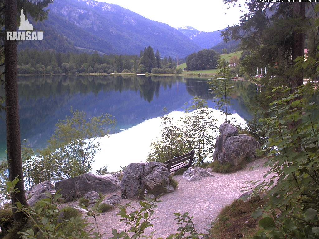 Archived image Webcam Luitpoldweg at lake Hintersee near Ramsau