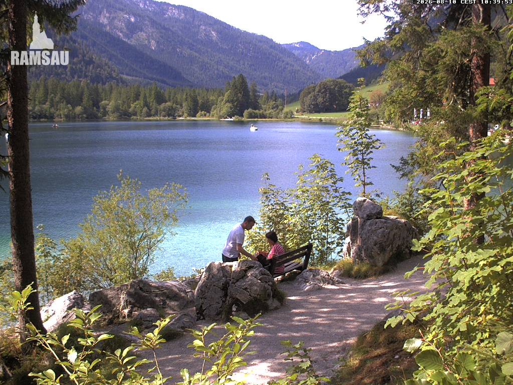 Archived image Webcam Luitpoldweg at lake Hintersee near Ramsau