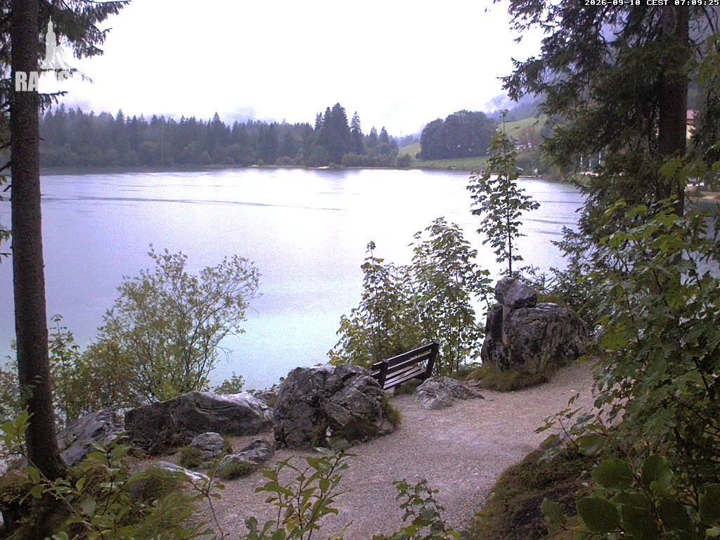 Archived image Webcam Luitpoldweg at lake Hintersee near Ramsau