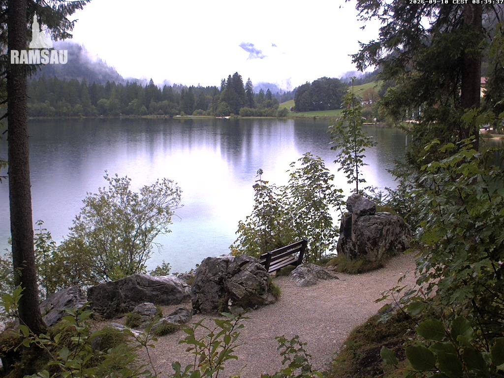 Archived image Webcam Luitpoldweg at lake Hintersee near Ramsau