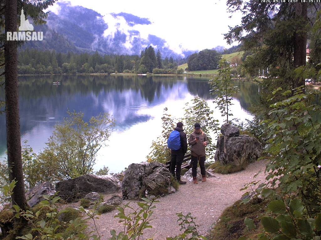 Archived image Webcam Luitpoldweg at lake Hintersee near Ramsau