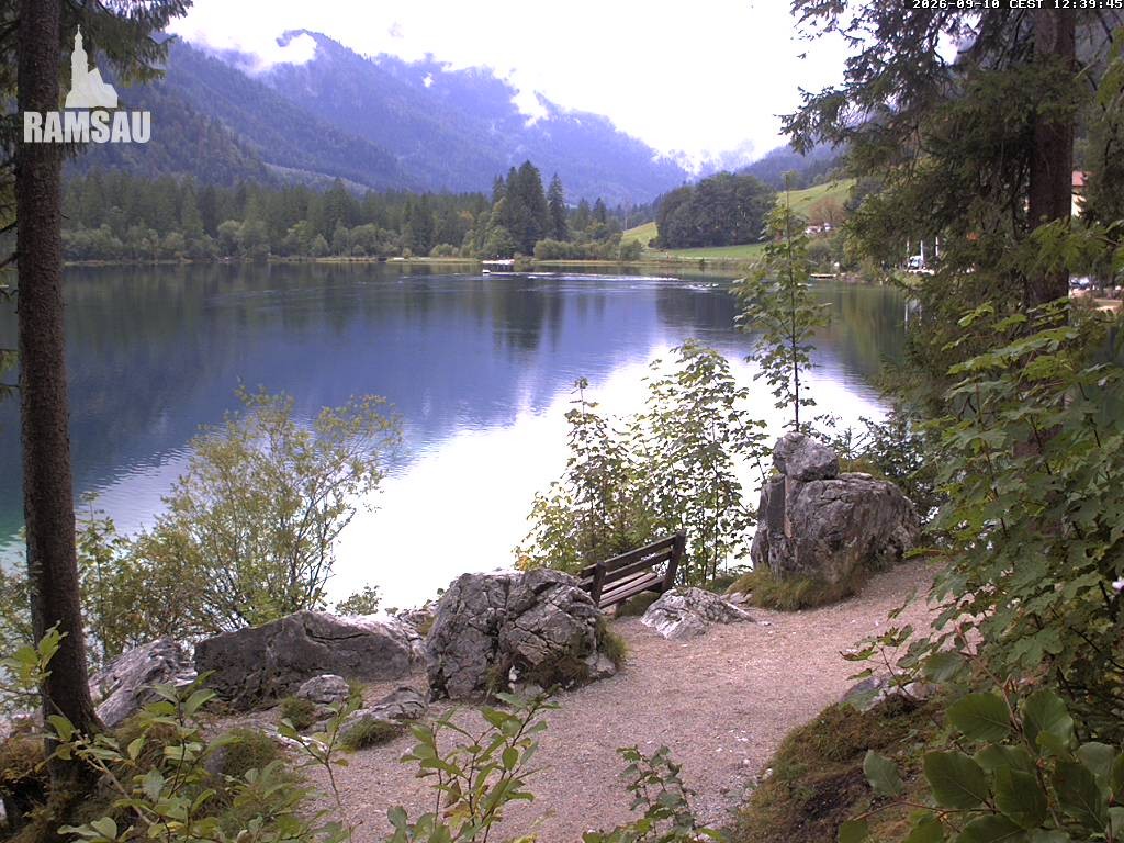 Archived image Webcam Luitpoldweg at lake Hintersee near Ramsau