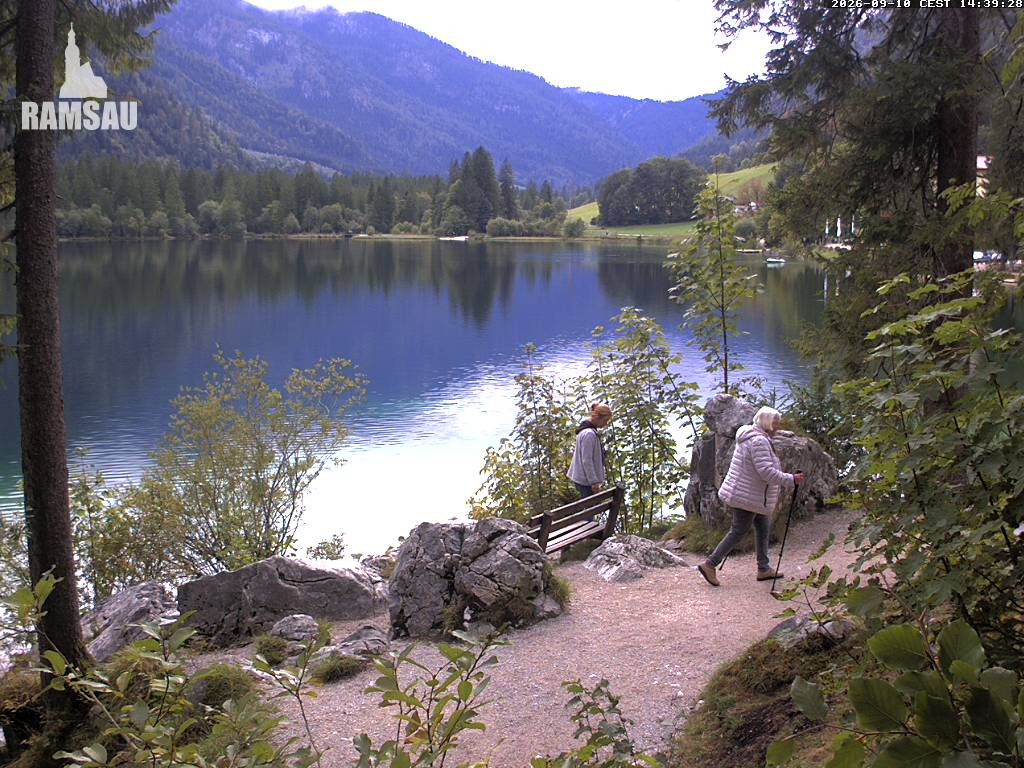 Archived image Webcam Luitpoldweg at lake Hintersee near Ramsau