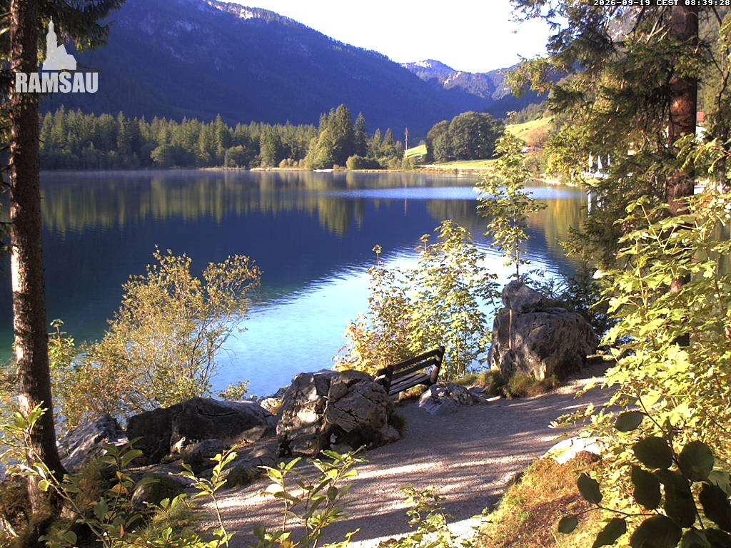 Archived image Webcam Luitpoldweg at lake Hintersee near Ramsau