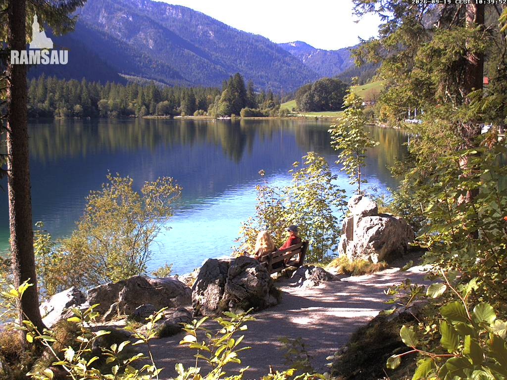 Archived image Webcam Luitpoldweg at lake Hintersee near Ramsau
