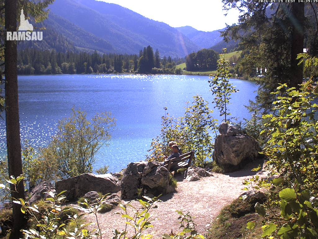 Archived image Webcam Luitpoldweg at lake Hintersee near Ramsau
