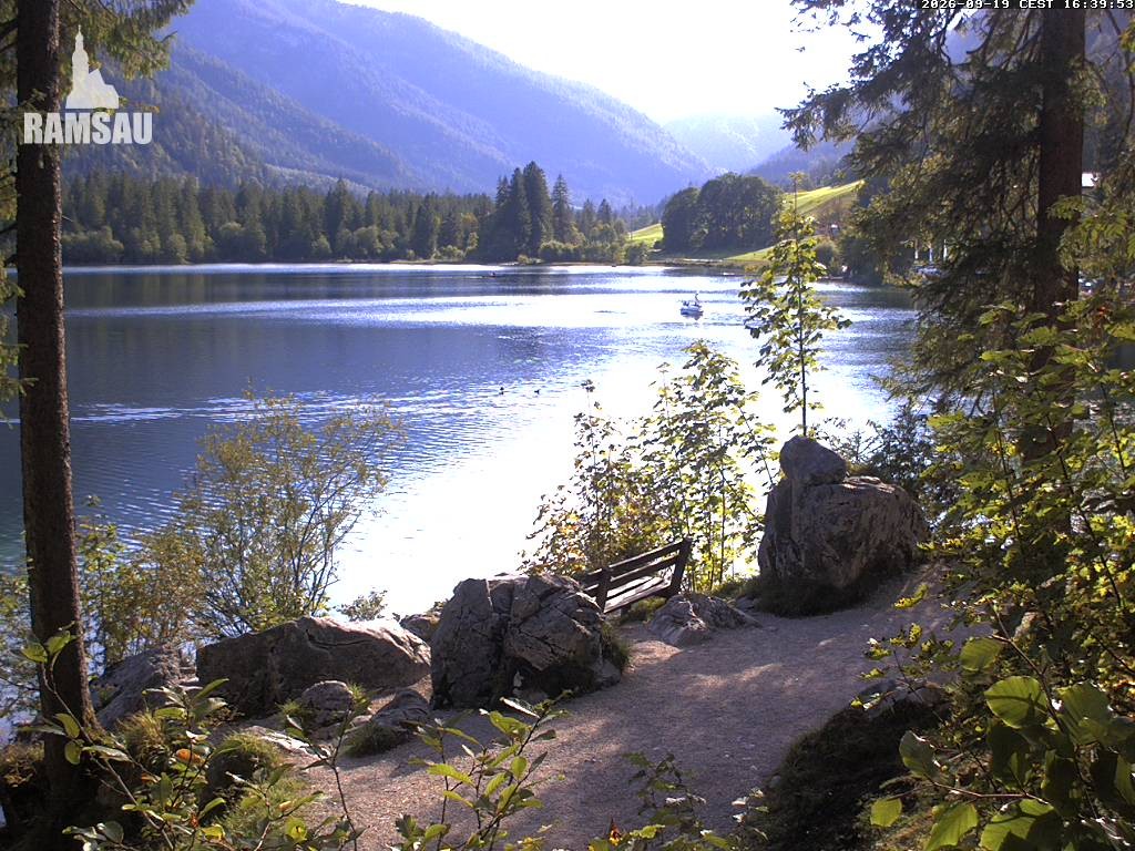 Archived image Webcam Luitpoldweg at lake Hintersee near Ramsau