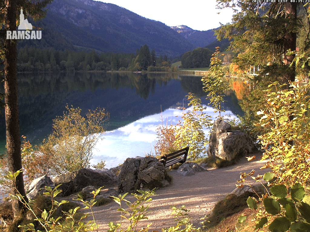 Archived image Webcam Luitpoldweg at lake Hintersee near Ramsau