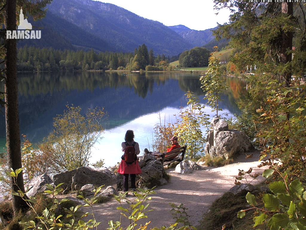 Archived image Webcam Luitpoldweg at lake Hintersee near Ramsau