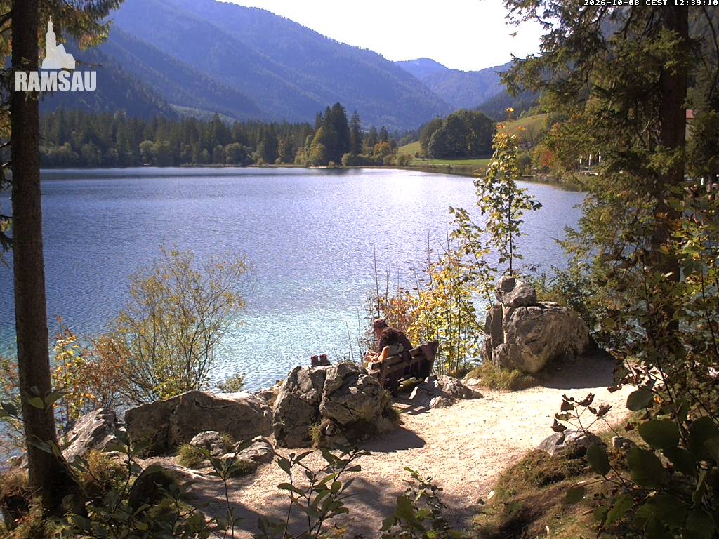 Archived image Webcam Luitpoldweg at lake Hintersee near Ramsau