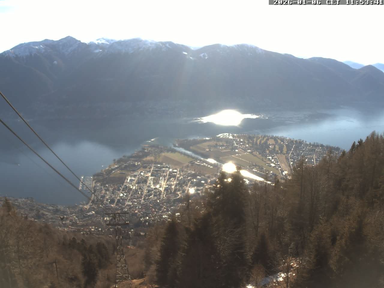 Archiv Foto Webcam Cardada: Blick Seilbahn
