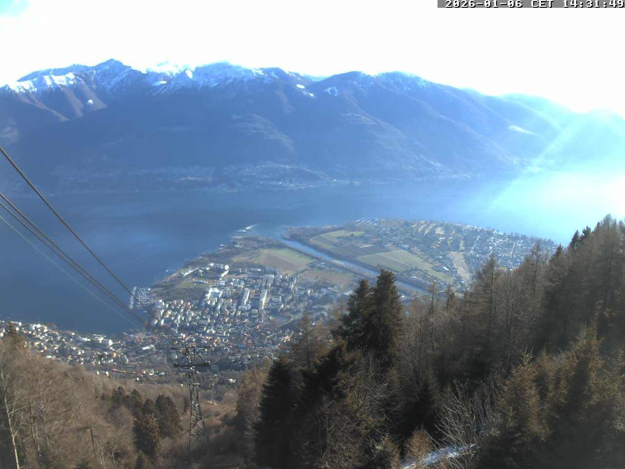 Archiv Foto Webcam Cardada: Blick Seilbahn