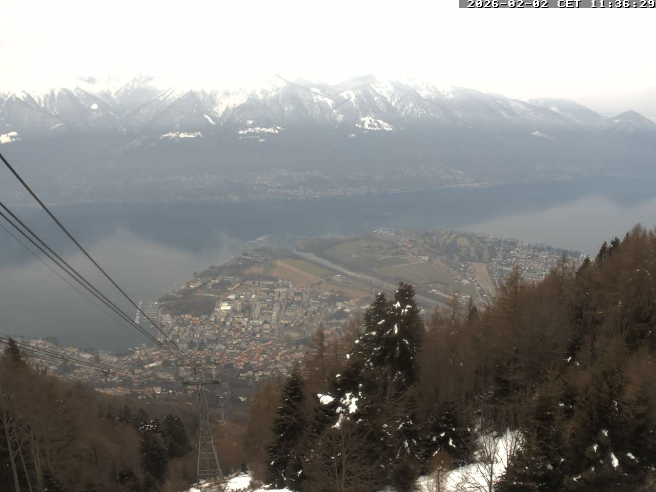 Archiv Foto Webcam Cardada: Blick Seilbahn