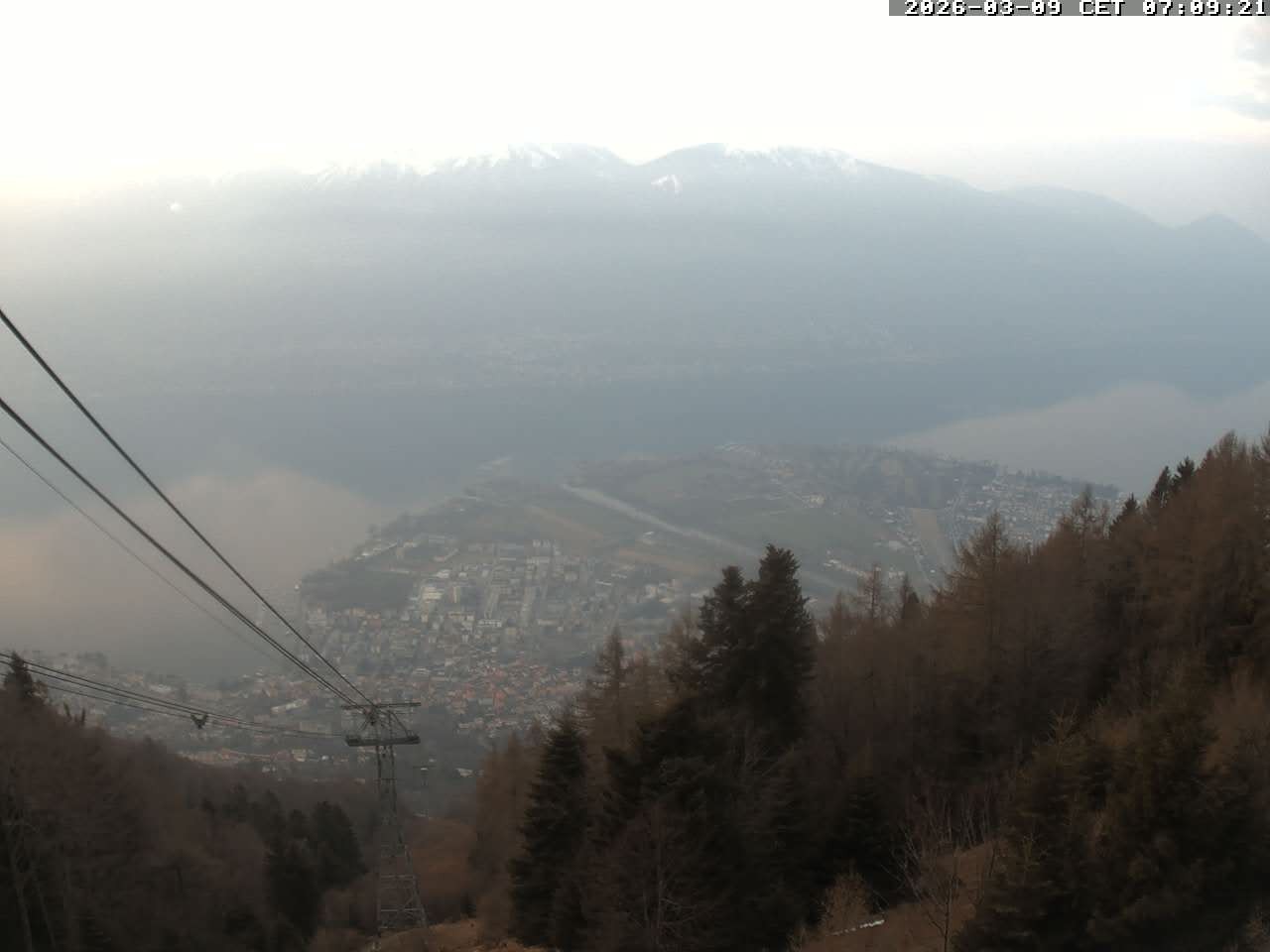 Archiv Foto Webcam Cardada: Blick Seilbahn