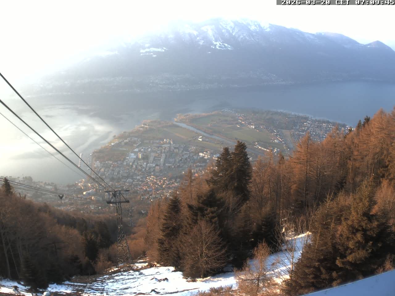 Archiv Foto Webcam Cardada: Blick Seilbahn