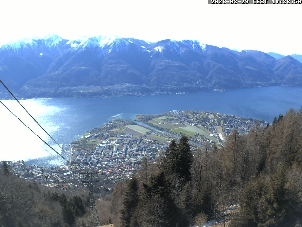 Archiv Foto Webcam Cardada: Blick Seilbahn