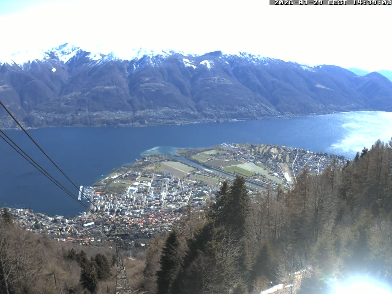 Archiv Foto Webcam Cardada: Blick Seilbahn