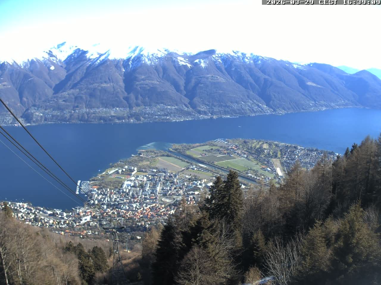 Archiv Foto Webcam Cardada: Blick Seilbahn