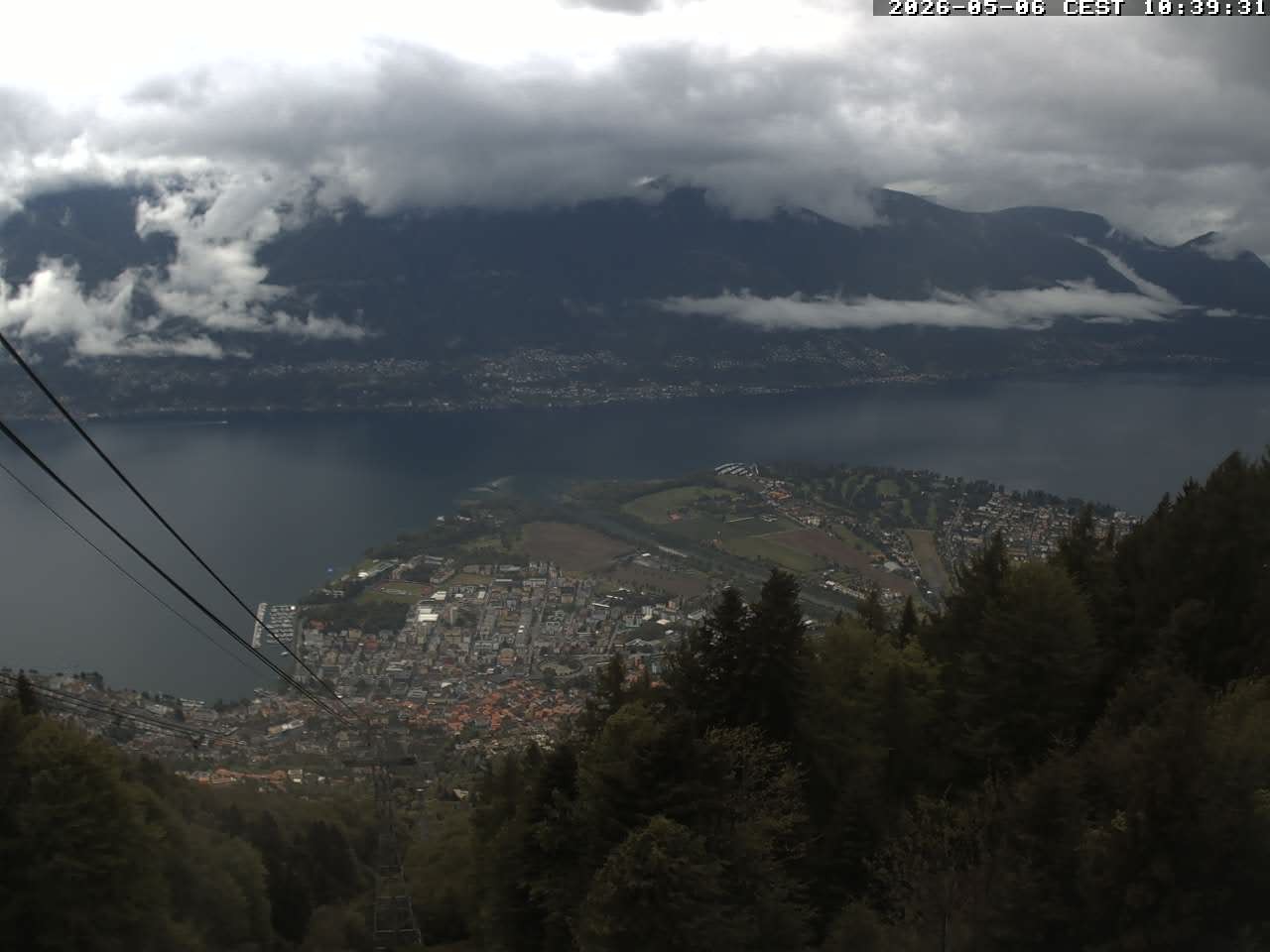 Archiv Foto Webcam Cardada: Blick Seilbahn