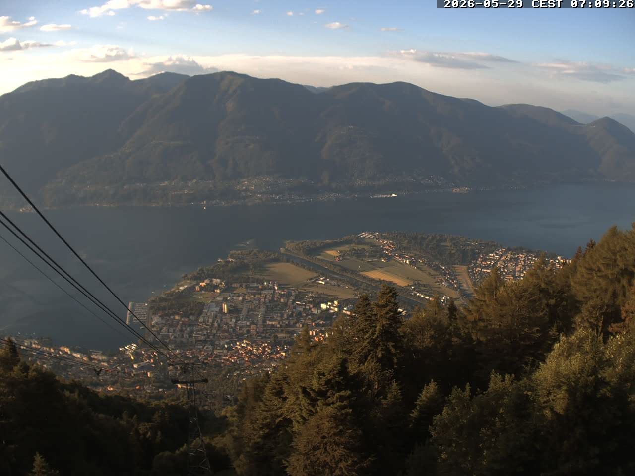 Archiv Foto Webcam Cardada: Blick Seilbahn
