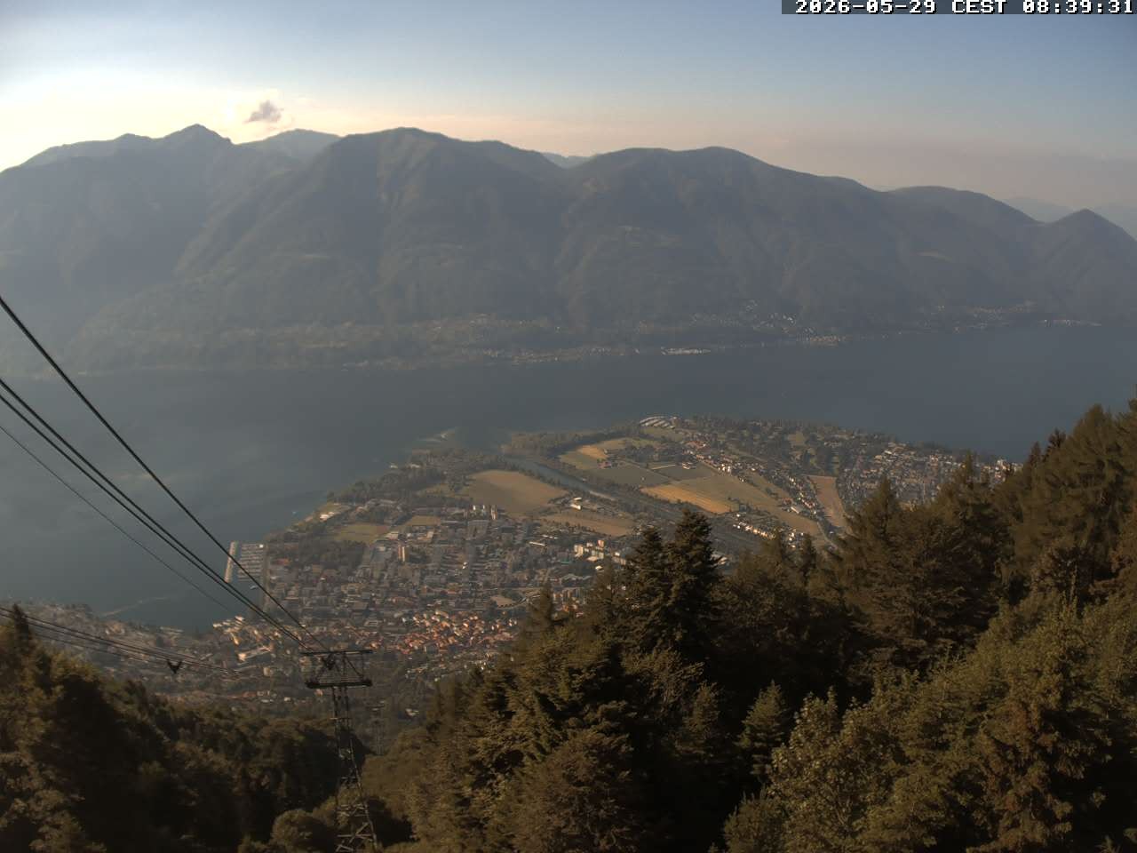 Archiv Foto Webcam Cardada: Blick Seilbahn